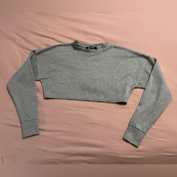 MISSPAP Long Sleeve Cropped Top - Picture 1 of 3